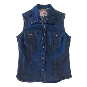 Western Roper dark denim cotton vest